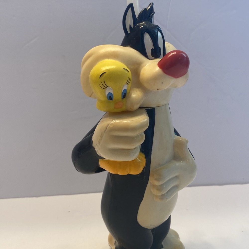 Vintage Warner Bros Looney Tunes 1996 Sylvester Cat Tweety Bird Water Bottle - Picture 4 of 11
